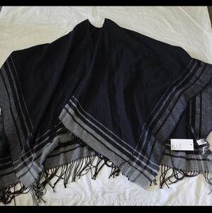 New K.i.t. Women's XL black grey shaw scarf #WS2